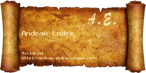 Andrae Endre névjegykártya