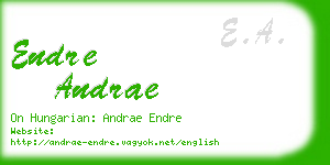 endre andrae business card